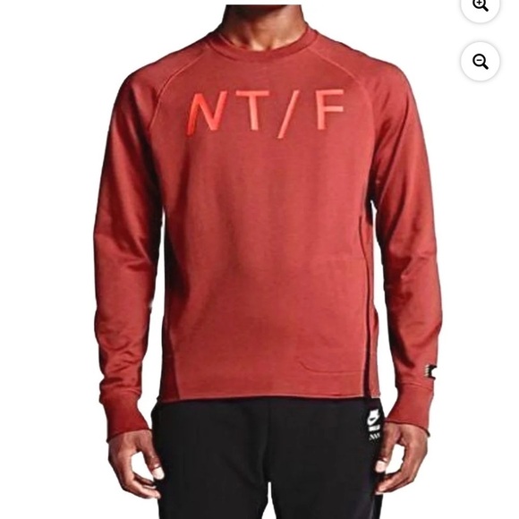 Nike Mens Track And Field Crewneck Sweatshirt Orange Large - Picture 1 of 8